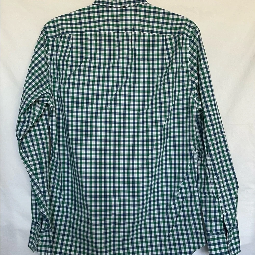 J. Crew Green Casual Button Down Shirt with Gingham Pattern